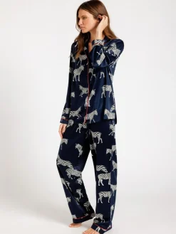Best Chelsea Peers pyjama long en satin imprimé zèbre