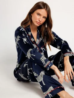 Best Chelsea Peers pyjama long en satin imprimé zèbre