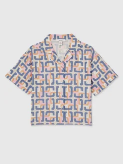 Outlet Reiss Chemise Eva à imprimé chaîne géométrique
