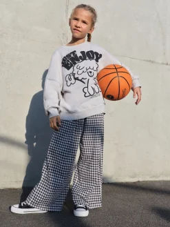 Best Next Chien gris/vichy - Ensemble Sweat-shirt et Pantalons Jambe large (3-16ans)