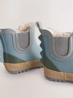 Best Next - Bottines en caoutchouc avec doublure chaude color block neutre Bleu