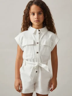 Sale Reiss Combinaison Zoe ceinturée en coton et lin