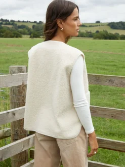 Sale Threadbare Crème - Gilet Borg réversible