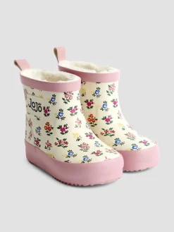 Clearance Jojo Maman Bébé - Bottes de pluie courtes confortables à imprimé Crème fleuri
