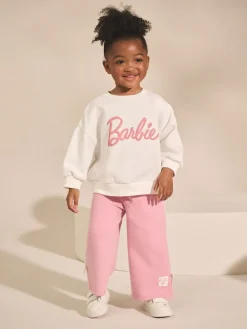 Sale Next Crème/rose - Ensemble Barbie Sweat-shirt & Ample Survêtement (3mois-7ans)