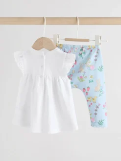 Best Next Écru motif fée - Ensemble 2 Pieces à Manches courtes avec BÉBÉ et Leggings (0mois-2ans)