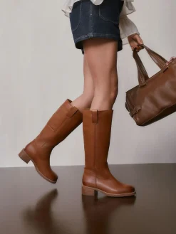 Best Next Cuir marron fauve - Bottes à enfiler Forever Comfort® hauteur genou