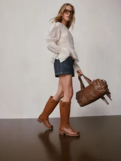 Best Next Cuir marron fauve - Bottes à enfiler Forever Comfort® hauteur genou