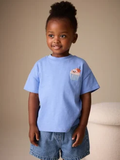 New Next Cupcake bleu - T-shirt brodé à manches courtes (3mois à7ans)
