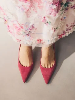 Best Next - Chaussures de milieu de terrain en cuir Daim rouge