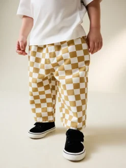 Best Next - Pantalon large à enfiler (3mois-7ans) Damier jaune/blanc