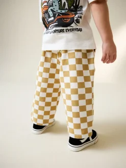 Best Next - Pantalon large à enfiler (3mois-7ans) Damier jaune/blanc