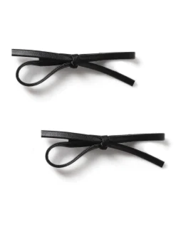 Aela Diapositives noires en similicuir avec nœud et cheveux|Femme Accessoires Cheveux
