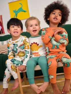 Best Next - Lot de 3 pyjamas Snuggle (9mois-10ans) Dinosaure multicolore