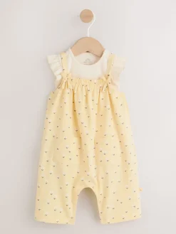Clearance Next Ditsy jaune - Ensemble Salopettes et Bodys en jersey BÉBÉ 2 Pieces (0mois-3ans)