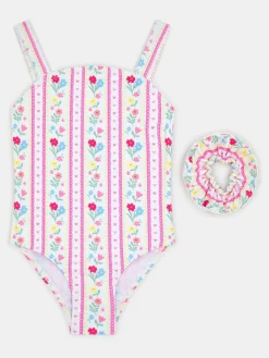 Angels By Accessorize Ensemble Maillot de bain Imprimé Fleuri & chouchou FILLE| Maillots De Bain