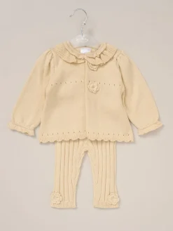Sale Rock-A-Bye Baby Boutique Ensemble cardigan et legging blanc en maille bébé