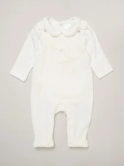 Best Rock-A-Bye Baby Boutique Ensemble salopette et body Baby Velour blanc
