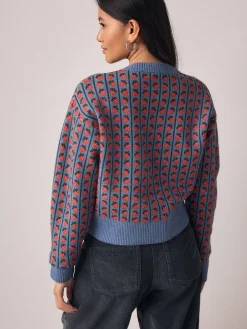 Best Next Fraise bleue - Cardigan super doux en maille avec cravate devant
