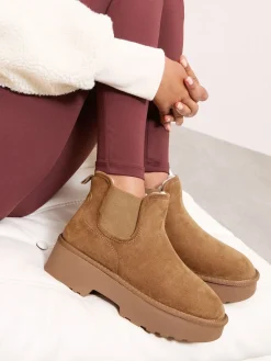 Best Friends Like These bottes Chelsea doublées de fausse fourrure et faux daim