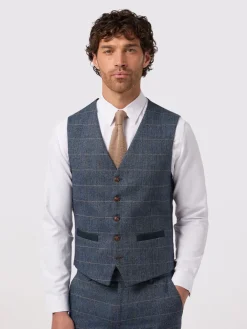 Antique Rogue Gilet Lenox en Denim à Carreaux|Homme Gilets
