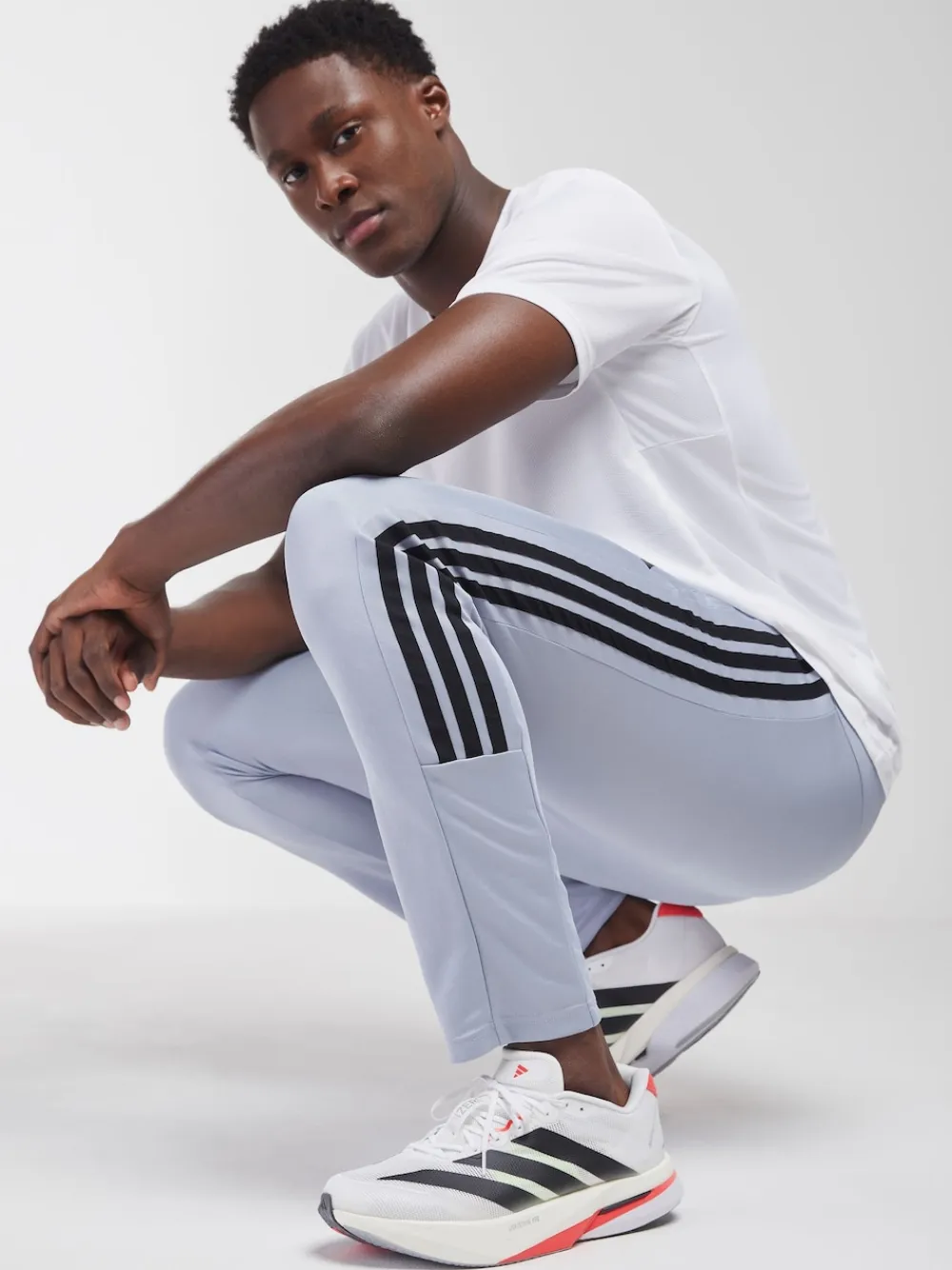 adidas Gris - Workout Essentials Ensemble complet Joggings en maille à 3Rayures