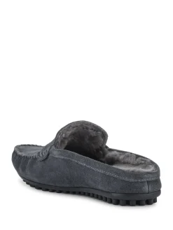 Jones Bootmaker Gris - Chaussons Zap en cuir style mule|Homme Chaussons