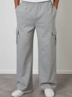 Online Threadbare Gris - Joggings cargo Jambe large