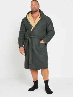 BadRhino Big & Tall Gris - Peignoir gaufré en peau de mouton|Homme Robes De Chambre Et Peignoirs