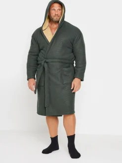 BadRhino Big & Tall Gris - Peignoir gaufré en peau de mouton|Homme Robes De Chambre Et Peignoirs