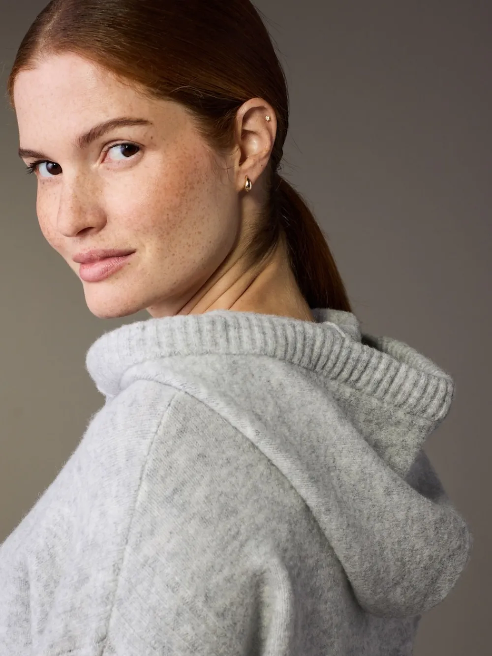 Best Next Gris - Sweat à capuche en maille de grossesse