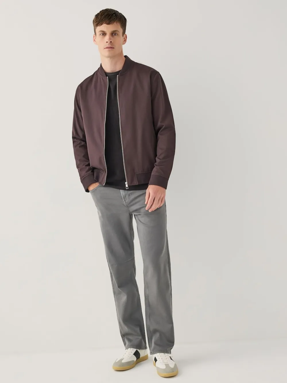 Best Next Gris anthracite - - Jeans stretch de confort Ajustement droit