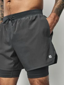 Sale Next Gris d'ardoise - Shorts Active 2-en-1