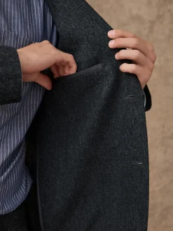Best Next Gris de charbon de bois - Veste de Costume décontractée en laine Blend