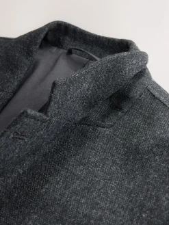 Best Next Gris de charbon de bois - Veste de Costume décontractée en laine Blend