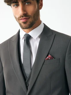 Best Next Gris de charbon de bois - - Veste de costume à deux boutons Ajustement régulier