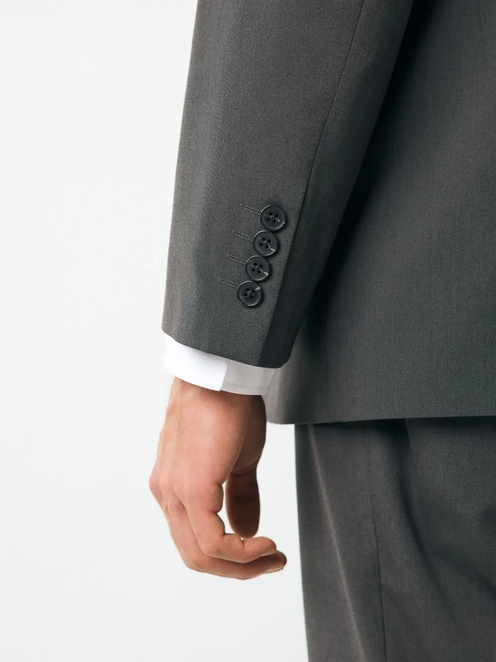 Best Next Gris de charbon de bois - - Veste de costume à deux boutons Ajustement régulier