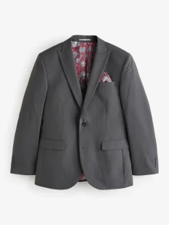 Best Next Gris de charbon de bois - - Veste de costume à deux boutons Ajustement régulier