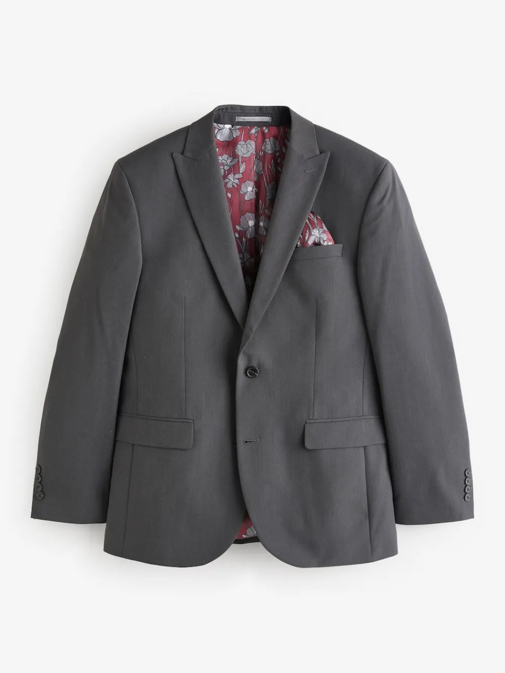 Best Next Gris de charbon de bois - - Veste de costume à deux boutons Ajustement régulier