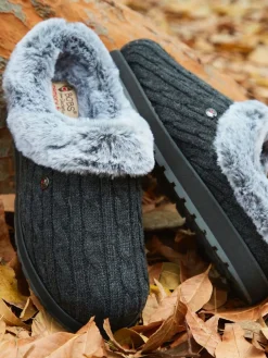 Discount Skechers Gris foncé - Chaussons Souvenirs des anges de glace pour femmes