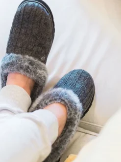 Discount Skechers Gris foncé - Chaussons Souvenirs des anges de glace pour femmes