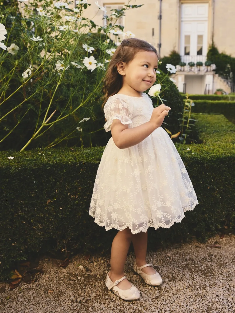 Sale Next ivoire - Robe de bal brodée (3mois à8ans)