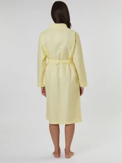 New Loungeable - Peignoir gaufré 100% coton Jaune