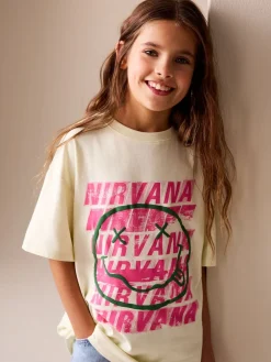 Best Next Jaune - T-shirt graphique oversize Nirvana (3-16ans)