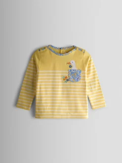 Jojo Maman Bébé Jaune clair - Haut Breton à poche canard