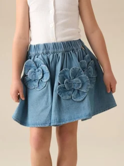 Clearance Angel & Rocket Jupe Eden 3D Denim à fleurs