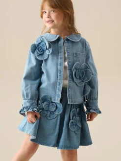 Clearance Angel & Rocket Jupe Eden 3D Denim à fleurs