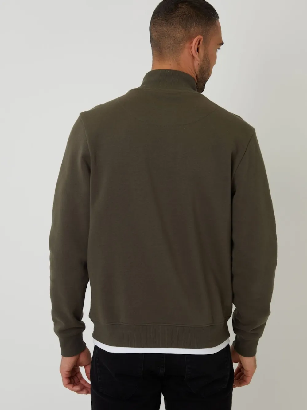 Online Threadbare kaki - Sweat Mock T-shirt Quarter Zip