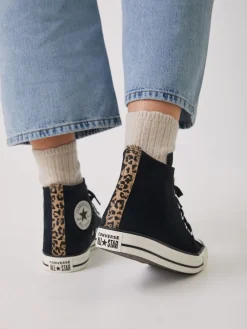 Converse Léopard noir - Baskets Chuck Taylor en daim sur l’ensemble|Femme Baskets