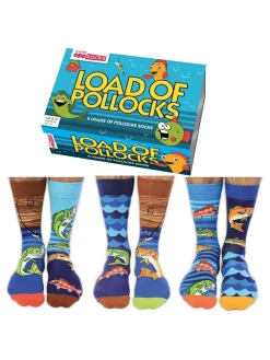 United Odd Socks Lot 3 paires de chaussettes de pêche Pollocks|Homme Chaussettes|Chaussettes